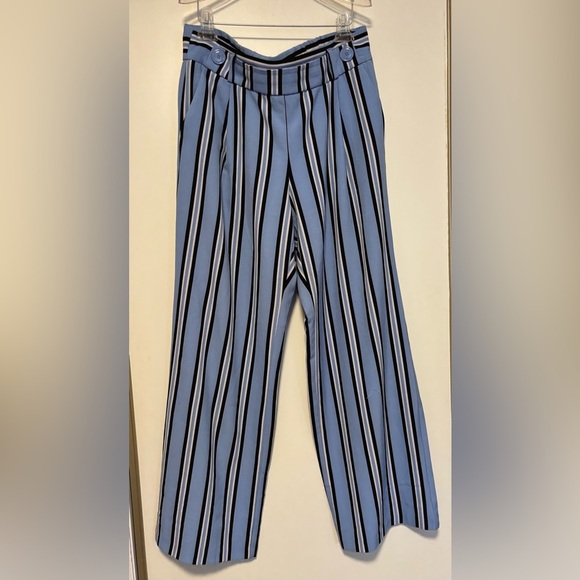 Soho Apparel Pants - NWOT Flowy Striped Blue and Black Pants size  Large